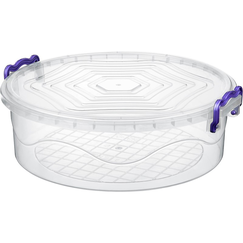 ΦΑΓΗΤΟΔΟΧΕΙΟ ΜΕ 2 ΑΣΦΑΛΕΙΕΣ ΣΤΡΟΓΓΥΛΟ ST-085 3,4L 24x10cm VIOSARP