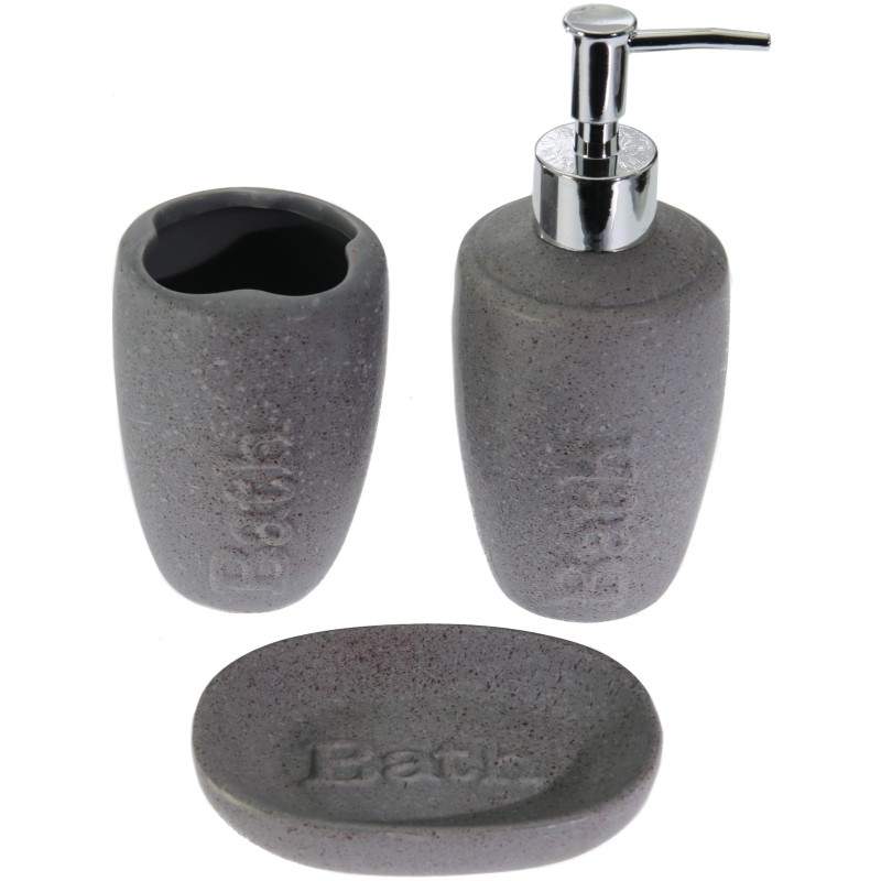 ΣΕΤ ΜΠΑΝΙΟΥ 3ΤΜΧ ΚΕΡΑΜΙΚΑ ΑΞΕΣΟΥΑΡ VC1970 ΣΧΕΔΙΟ ΠΕΤΡΑ