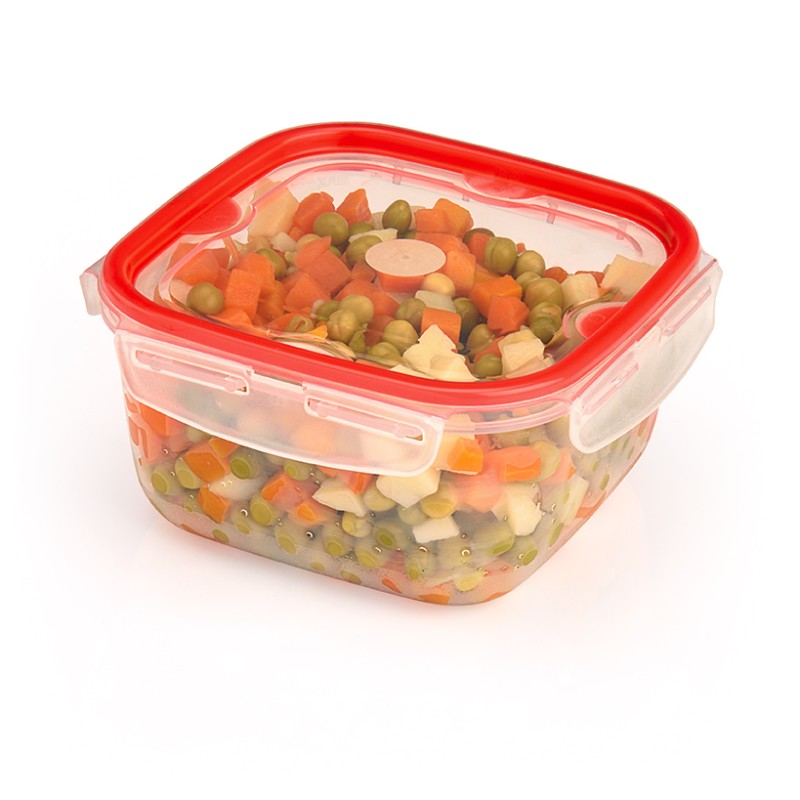 ΦΑΓΗΤΟΔΟΧΕΙΟ ΠΡΟΣΦΟΡΑ LOCK & FIT ΜΕ 4 ΑΣΦΑΛΕΙΕΣ ΤΕΤΡΑΓΩΝΟ M-1071 400ml 11x11x6cm VIOSARP