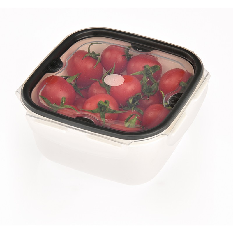 ΦΑΓΗΤΟΔΟΧΕΙΟ LOCK & FIT ΜΕ 4 ΑΣΦΑΛΕΙΕΣ ΤΕΤΡΑΓΩΝΟ ΛΕΥΚΟ M-1465 1,3L 16,5x16,5x8cm VIOSARP