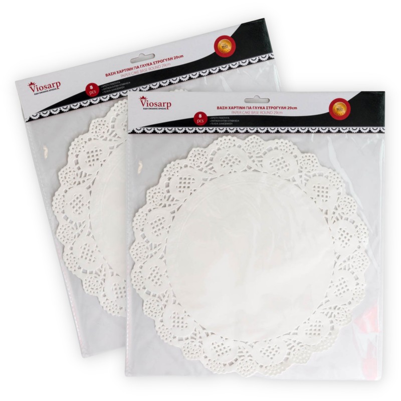 ΒΑΣΗ ΧΑΡΤΙΝΗ ΓΙΑ ΓΛΥΚΑ ΣΤΡΟΓΓΥΛΗ 29cm 8 ΤΕΜΑΧΙΩΝ VC2171