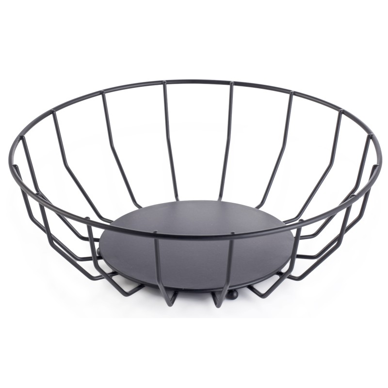 ΦΡΟΥΤΙΕΡΑ ΜΕΤΑΛΛΙΚΗ ΣΤΡΟΓΓΥΛΗ 28x9cm ΜΑΥΡΗ W8180-S VIOSARP