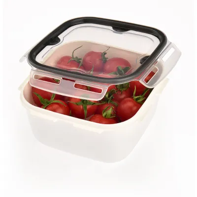 ΦΑΓΗΤΟΔΟΧΕΙΟ LOCK & FIT ΜΕ 4 ΑΣΦΑΛΕΙΕΣ ΤΕΤΡΑΓΩΝΟ ΛΕΥΚΟ M-1465 1,3L 16,5x16,5x8cm VIOSARP