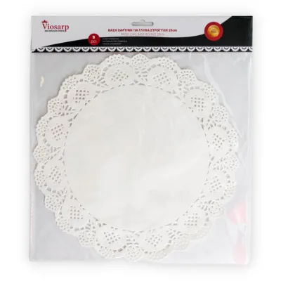 ΒΑΣΗ ΧΑΡΤΙΝΗ ΓΙΑ ΓΛΥΚΑ ΣΤΡΟΓΓΥΛΗ 29cm 8 ΤΕΜΑΧΙΩΝ VC2171