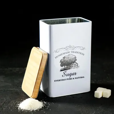 ΒΑΖΟ ΓΙΑ ΚΑΦΕ ΖΑΧΑΡΗ ΜΕΤΑΛΛΙΚΟ ΟΡΘΟΓΩΝΙΟ 9x6x16cm No41856