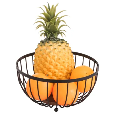 ΦΡΟΥΤΙΕΡΑ ΜΕΤΑΛΛΙΚΗ ΣΤΡΟΓΓΥΛΗ ΜΕ ΞΥΛΙΝΗ ΒΑΣΗ 25x13cm W6434-2A