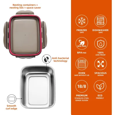 ΦΑΓΗΤΟΔΟΧΕΙΟ ΑΝΟΞΕΙΔΩΤΟ ΟΡΘΟΓΩΝΙΟ ΜΕ ΚΑΠΑΚΙ ΑΣΦΑΛΕΙΑΣ VC2392-4 2,9L VIOSARP