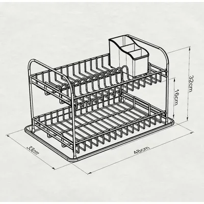 ΠΙΑΤΟΘΗΚΗ ΧΡΩΜΙΟΥ ΚΒ.007 ΜΑΥΡΗ ΔΙΟΡΟΦΗ 32x47x31cm